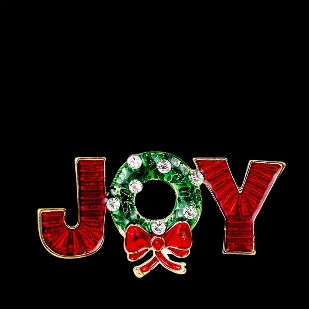 Festive 'JOY' Christmas‎ Brooch